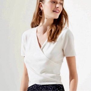 Loft Faux Wrap Top - White